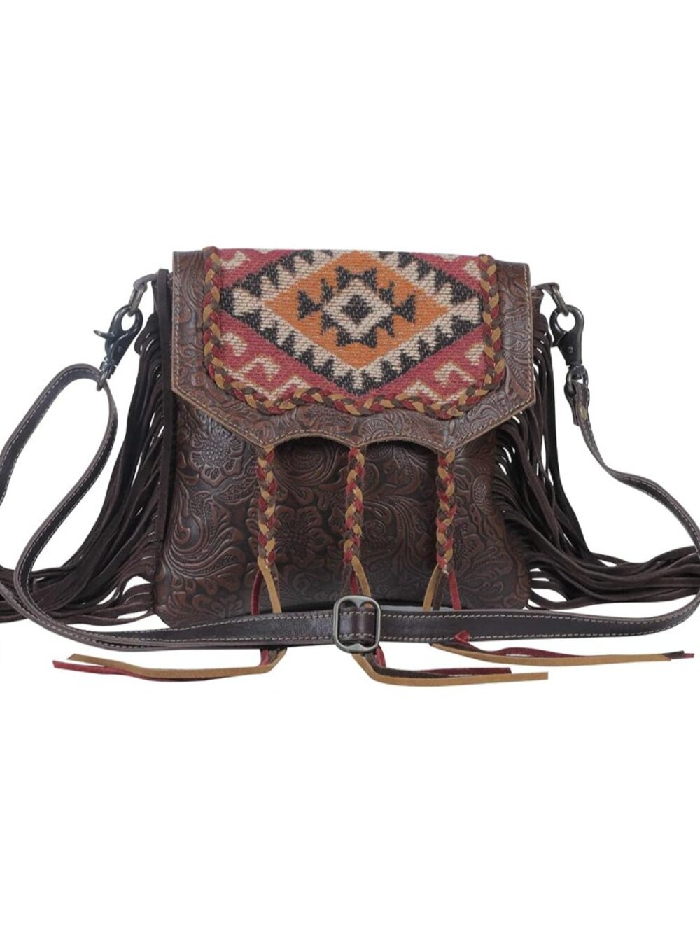 Aztec Motif Leather & Hairon Bag S-3807